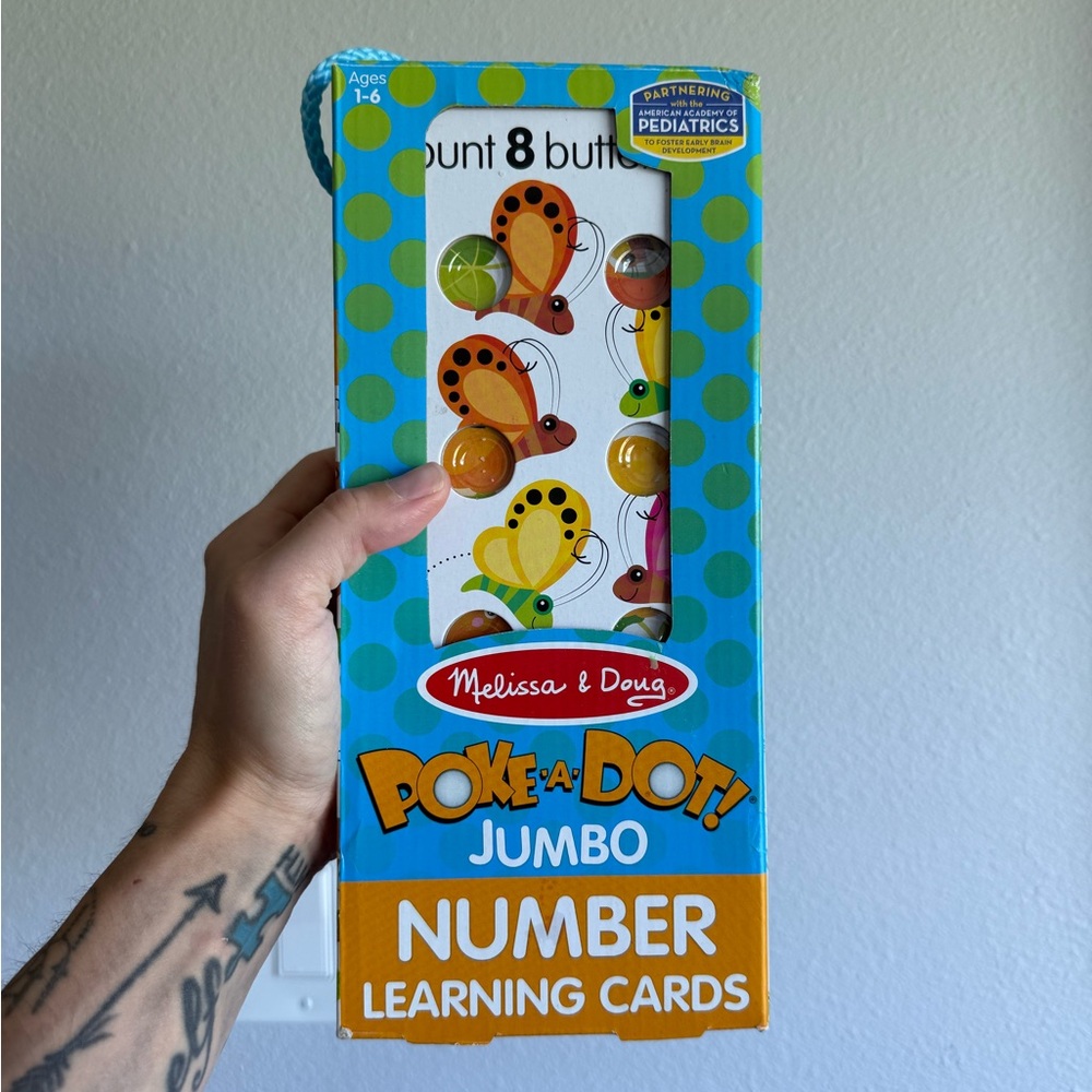 Melissa & Doug Poke-a-Dot Jumbo Number Cards - Blue and Yellow